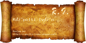 Rápolti Iván névjegykártya